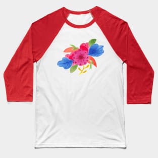 Flower colorful scandi watercolor Baseball T-Shirt